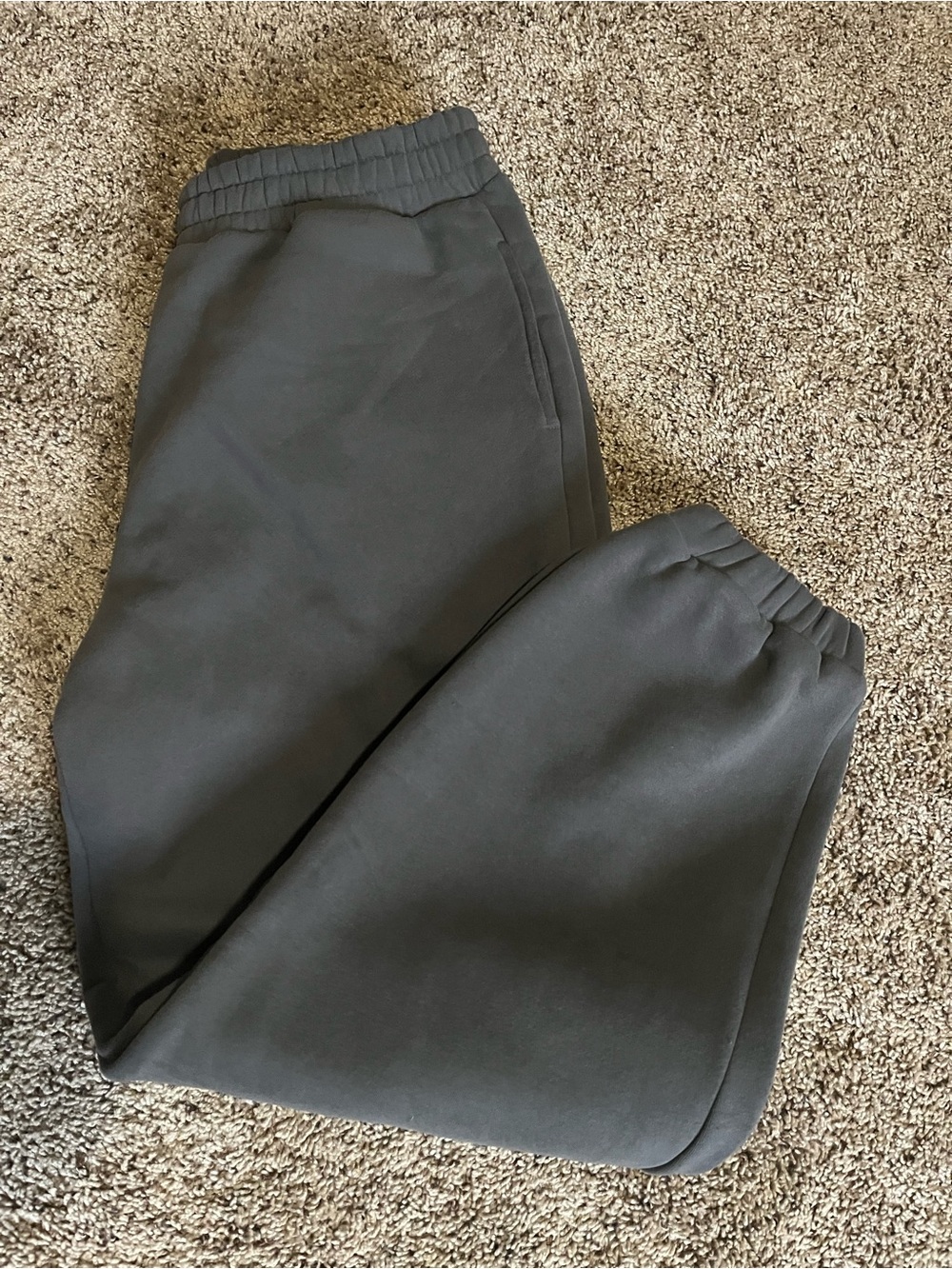 Mens Comfort Dark Gray Elastic Waist Sweatpants